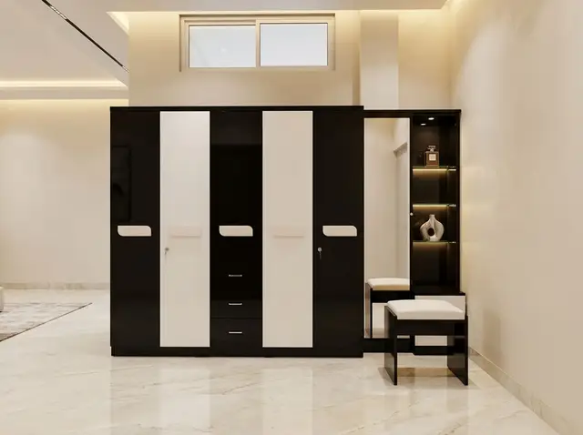 High-Gloss Wardrobe with Dresser — Smart Furniture
