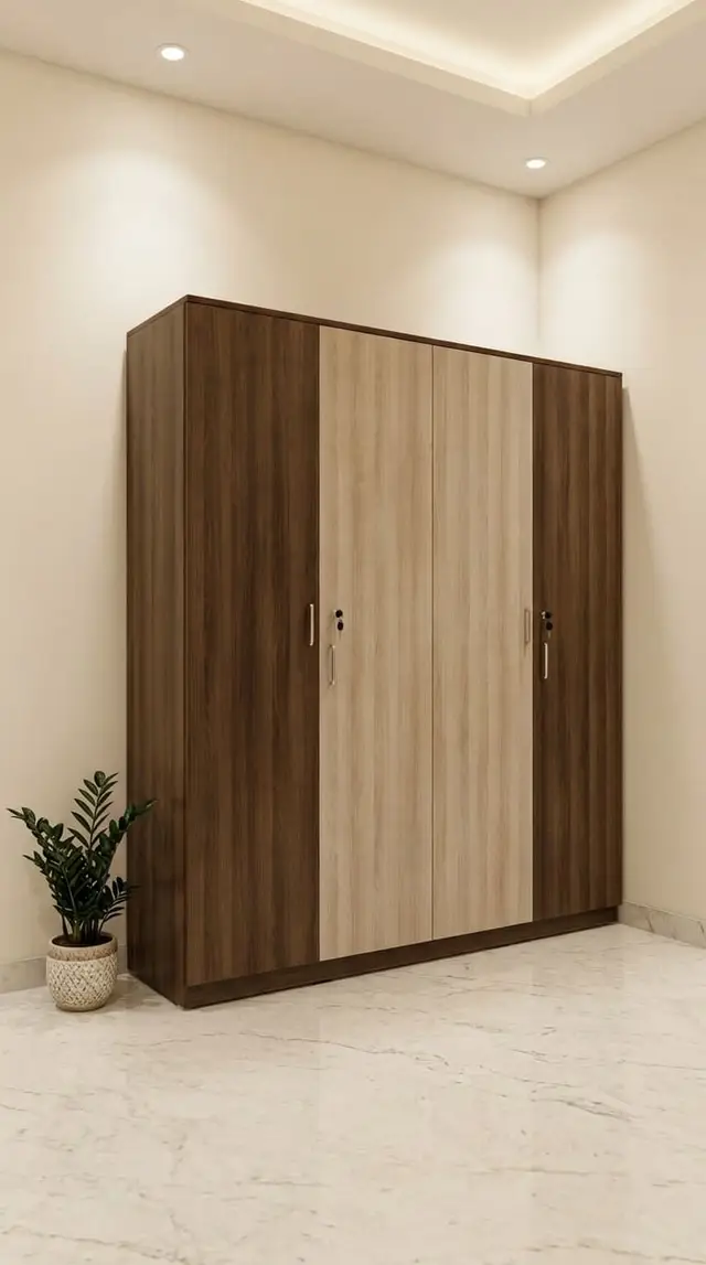 4-Door Two-Tone Wardrobe — Smart Furniture