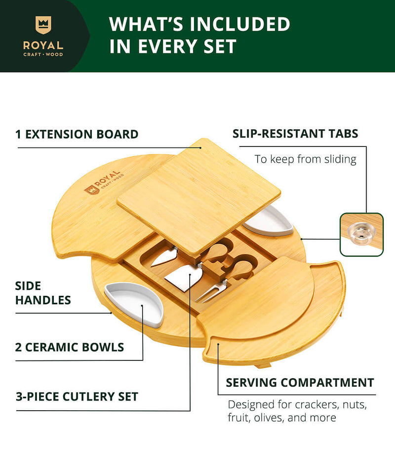 Rotating Cheese Board With Knives-3