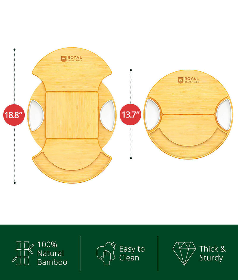 Rotating Cheese Board With Knives-2