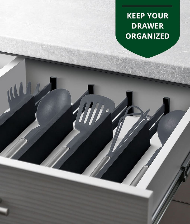 Wooden Drawer Separators Set of 4 Black Color-5