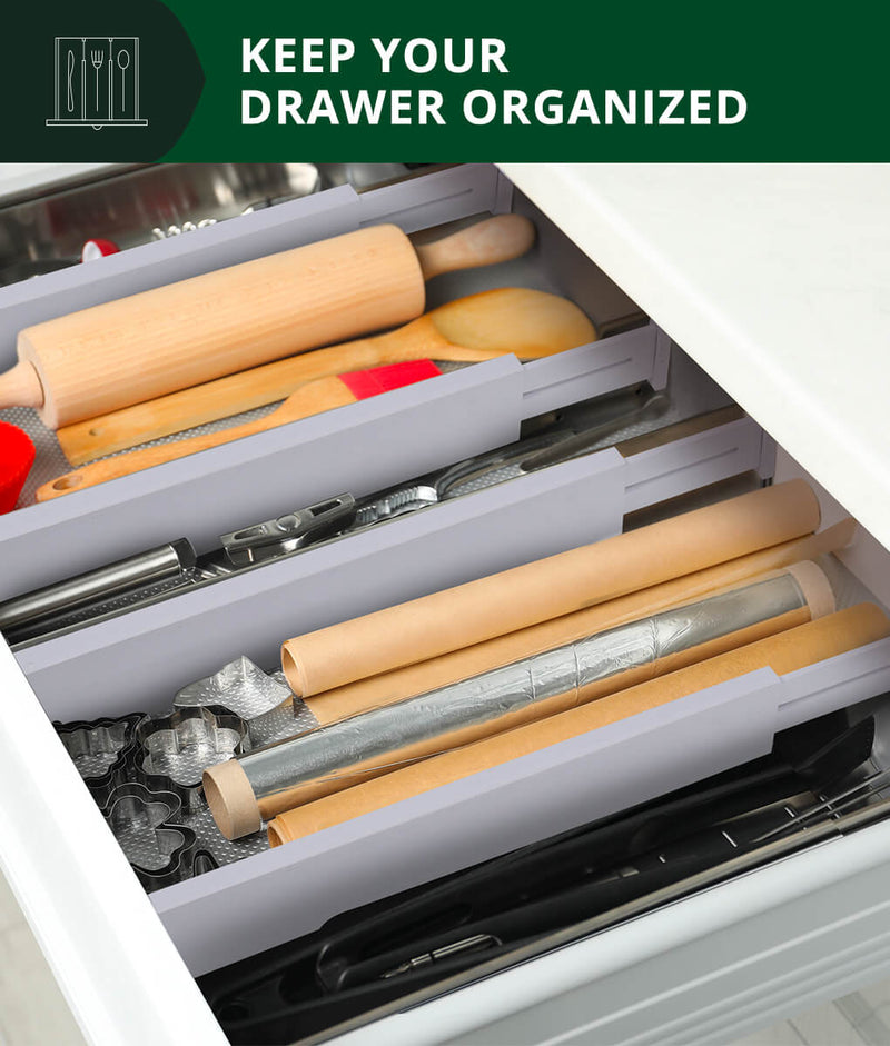 Drawer Dividers Organizers Set of 4 Gray Color-4