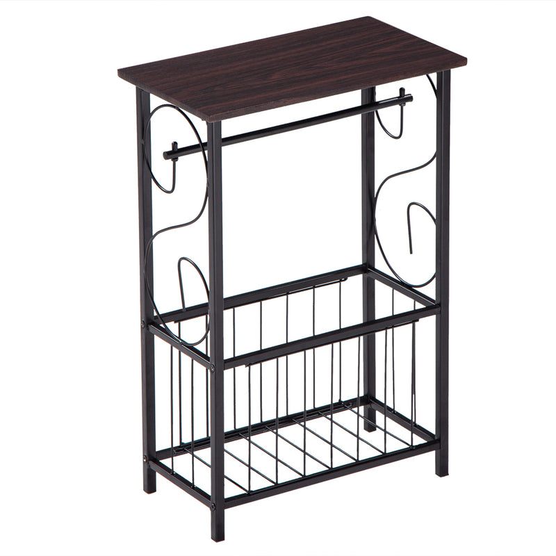 (37 x 20 x 55)cm Multifunctional Bathroom Table / Interior Side Table Tissue Magazine Rack Dark Brown