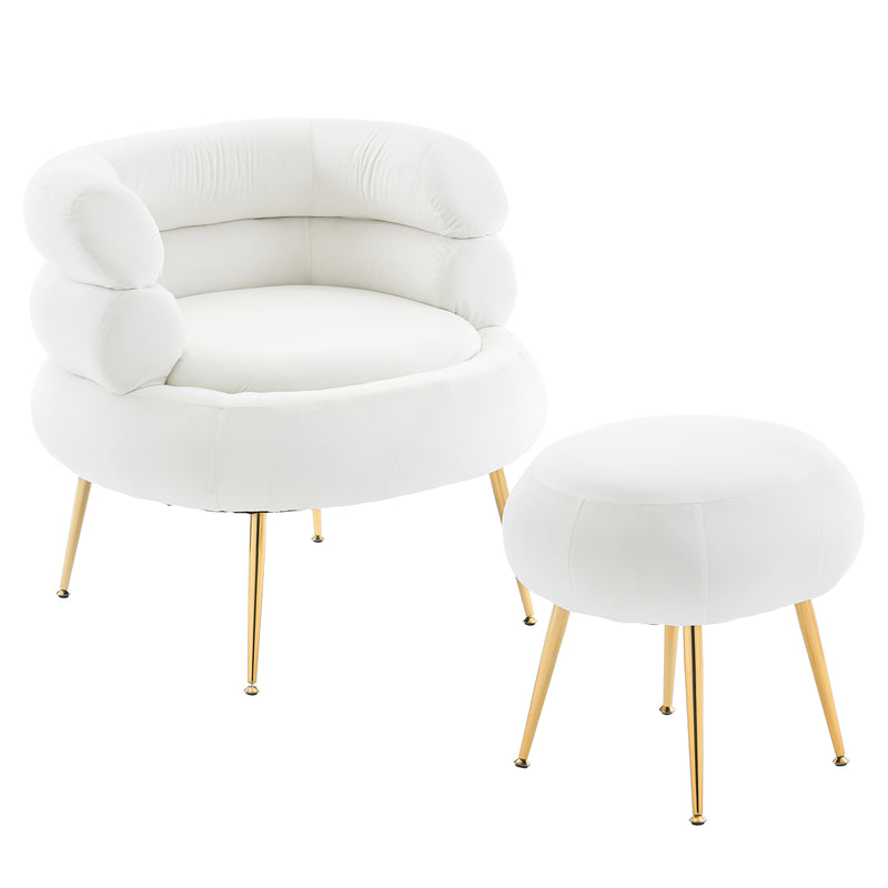 Velvet Indoor Armchair Beige