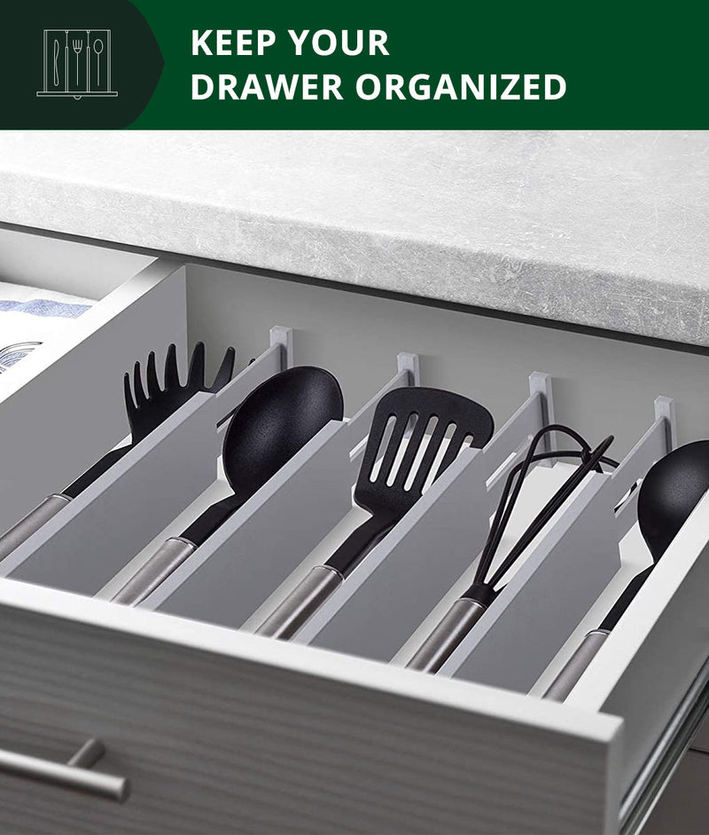 Small Adjustable Drawer Dividers Set of 4 Gray-4