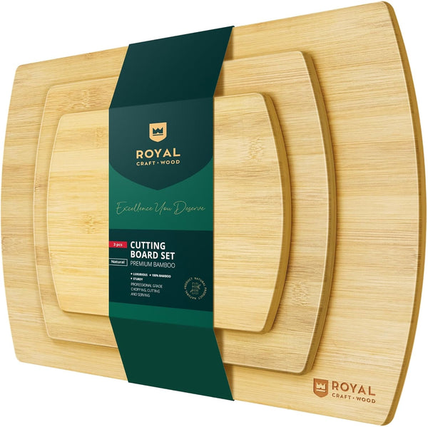 Slim Cutting Board Set of 3, Bamboo-0