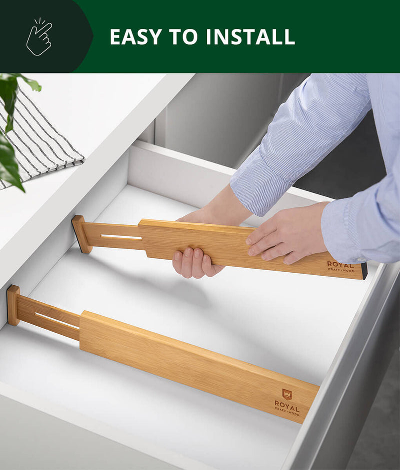 Expandable Drawer Dividers Set of 4 Natural Color-4