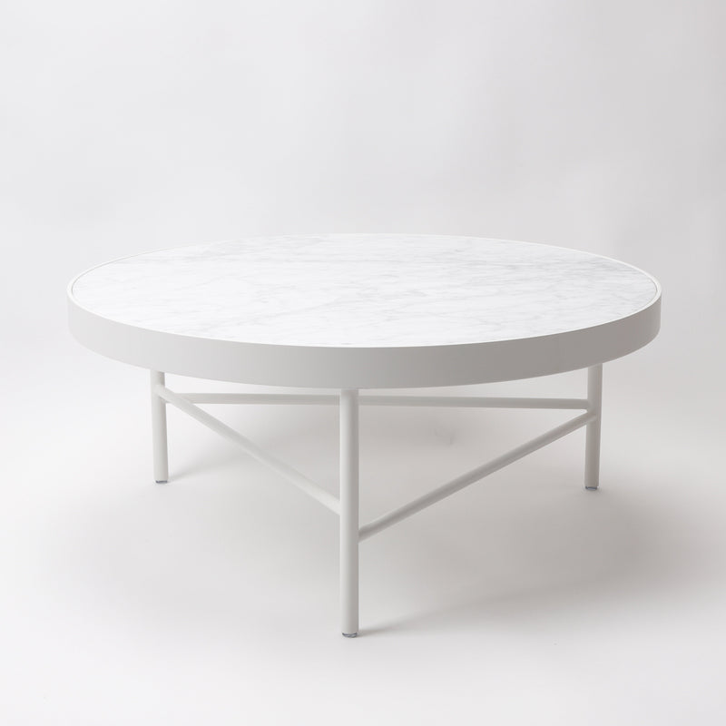 Blake Coffee Table - Carrara White Marble Top-1