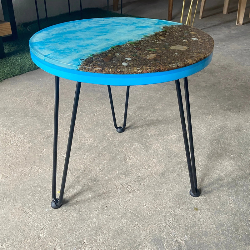 Beach Theme Abstract Epoxy Resin Coffee Table For Home Decor-0