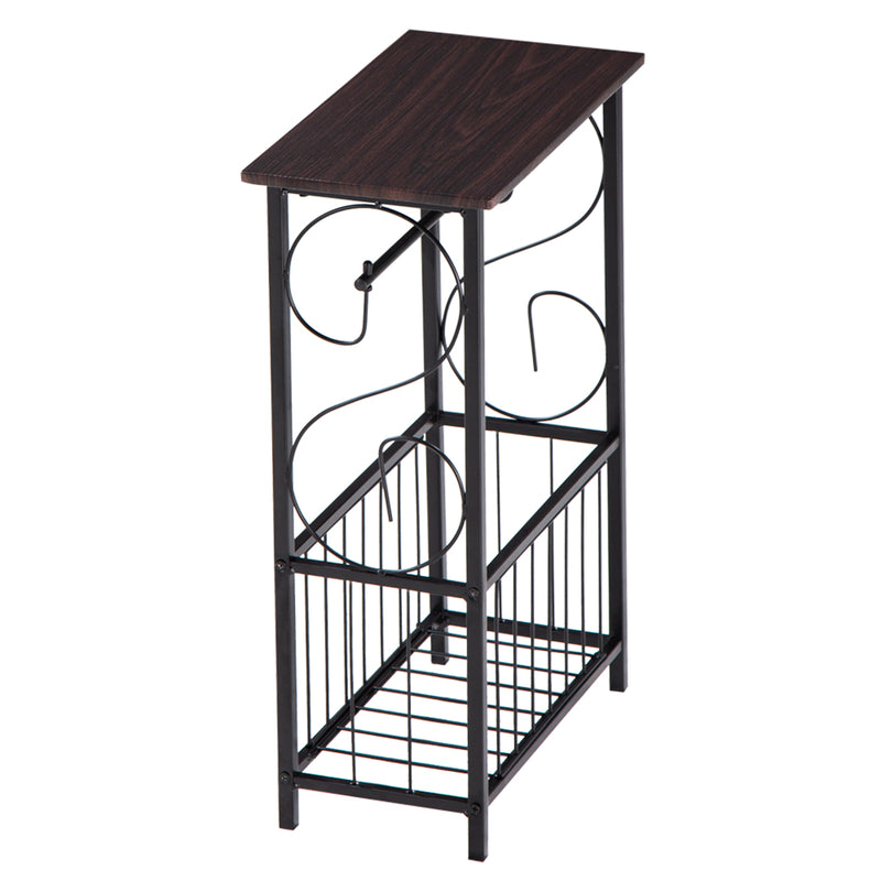 (37 x 20 x 55)cm Multifunctional Bathroom Table / Interior Side Table Tissue Magazine Rack Dark Brown