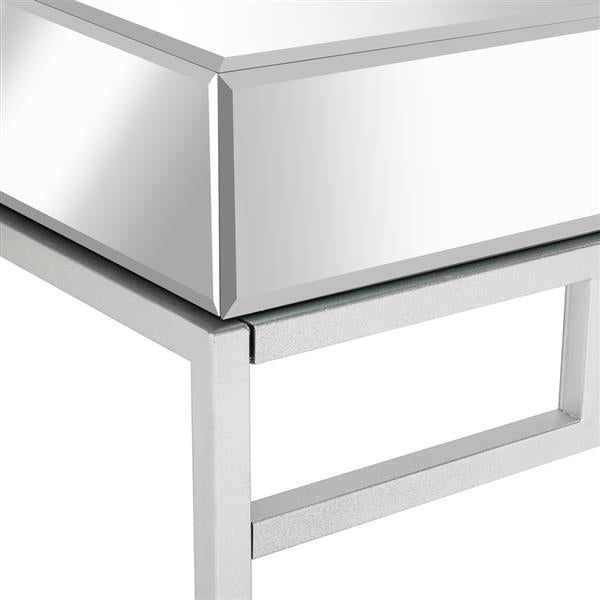 One Drawer Modern Mirrored Glass