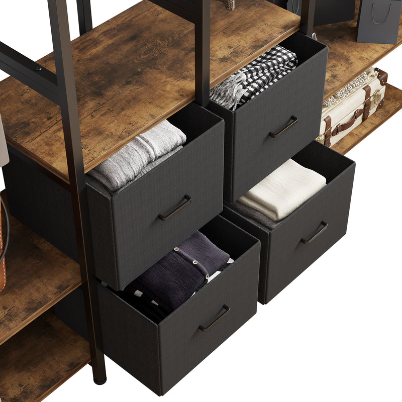 multiple storage racks and non-woven drawer