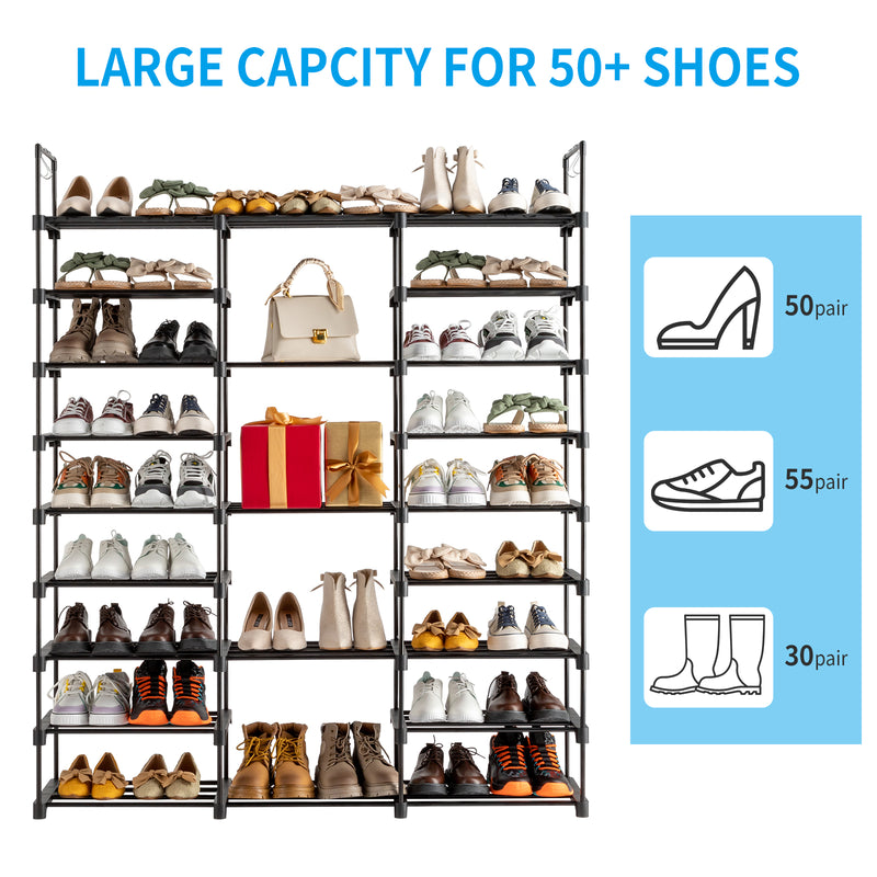 9 Tiers Shoe Rack Storage Organizer Shoe Shelf