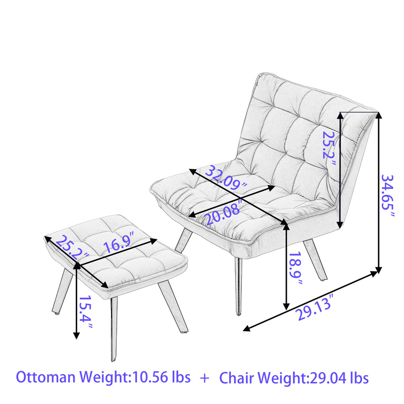 Modern Soft Teddy Fabric Material Large Width Accent Chair