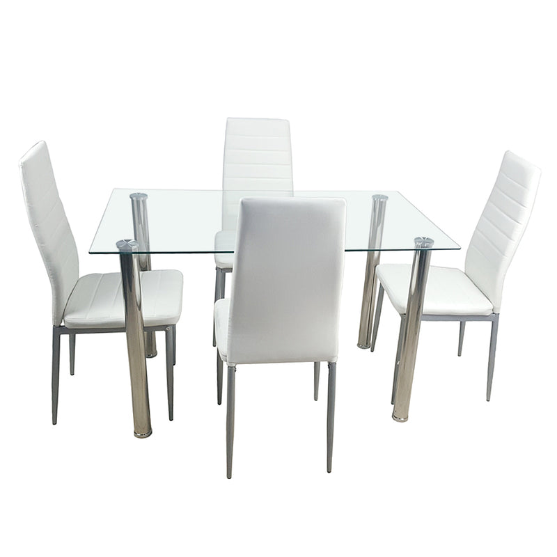 110CM Clear Color Dining Table Set (This product will be split into two packages)