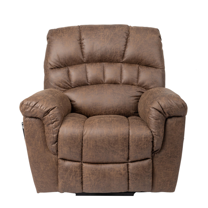 Tech Cloth With 8-Point Massage Heating Function Large Power Lift Lounge Chair Brown