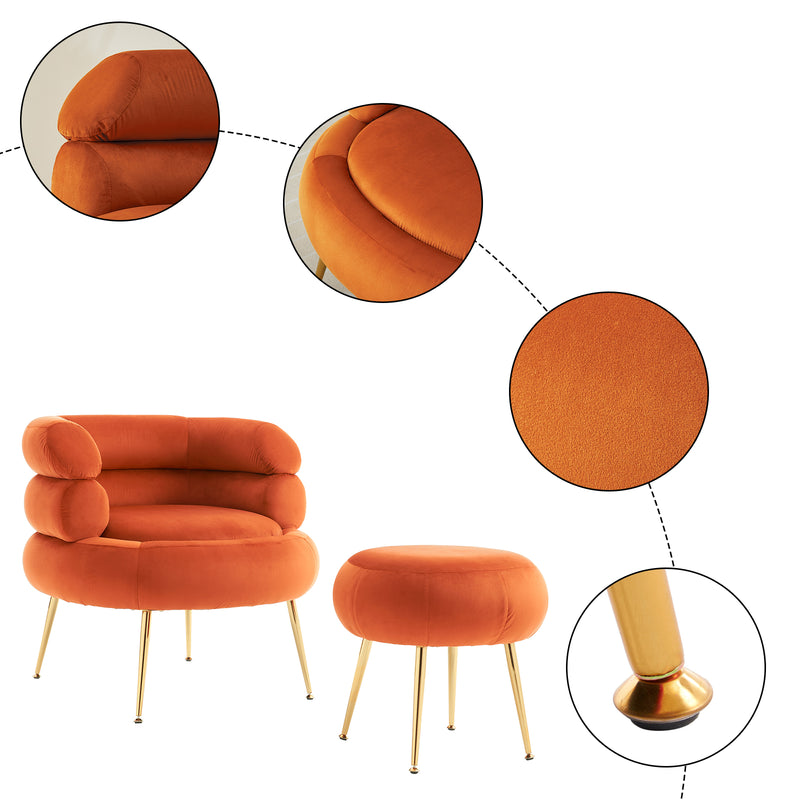 Velvet Indoor Armchair Orange