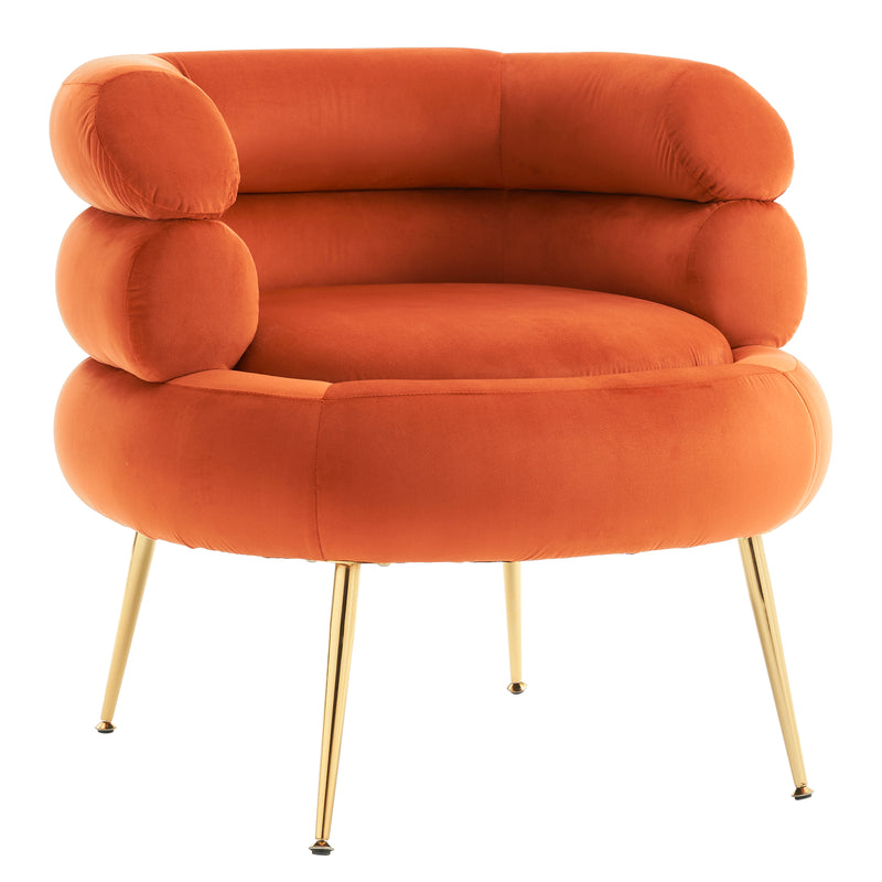 Velvet Indoor Armchair Orange