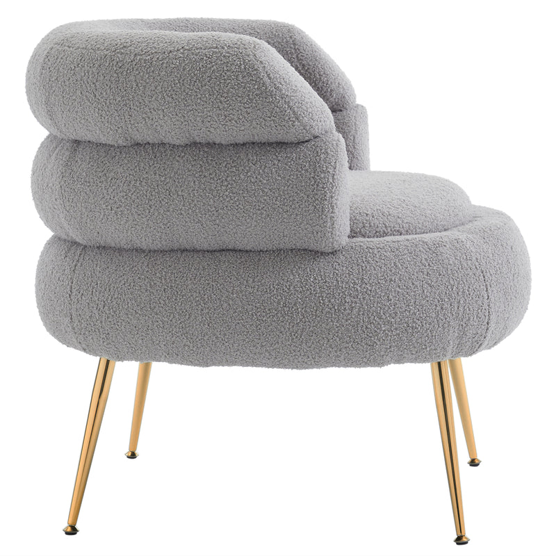 Teddy Fleece Indoor Armchair With Pedals Dark Gary