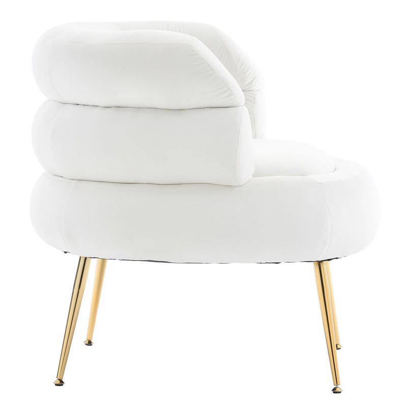 Velvet Indoor Armchair Beige