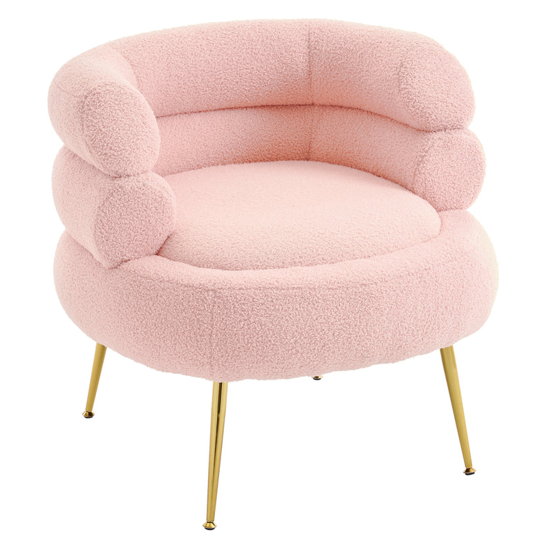 FCH Teddy Fleece Indoor Armchair With Pedals Pink