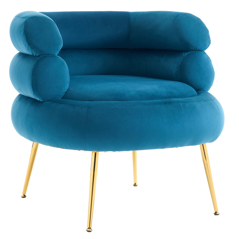 With Pedals Velvet Indoor Armchair Blue