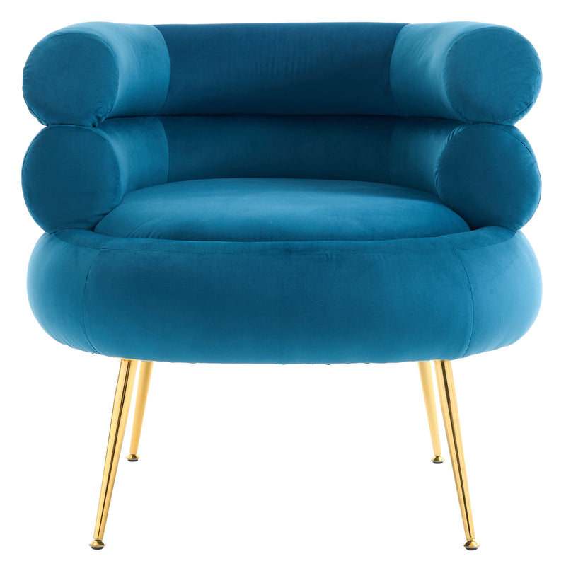 With Pedals Velvet Indoor Armchair Blue