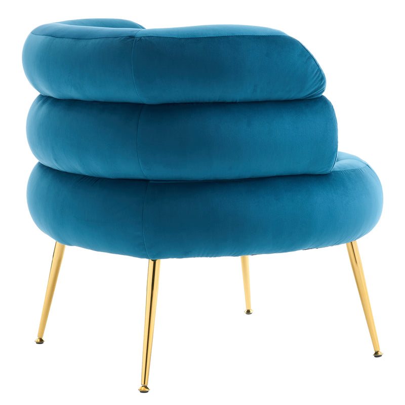 With Pedals Velvet Indoor Armchair Blue