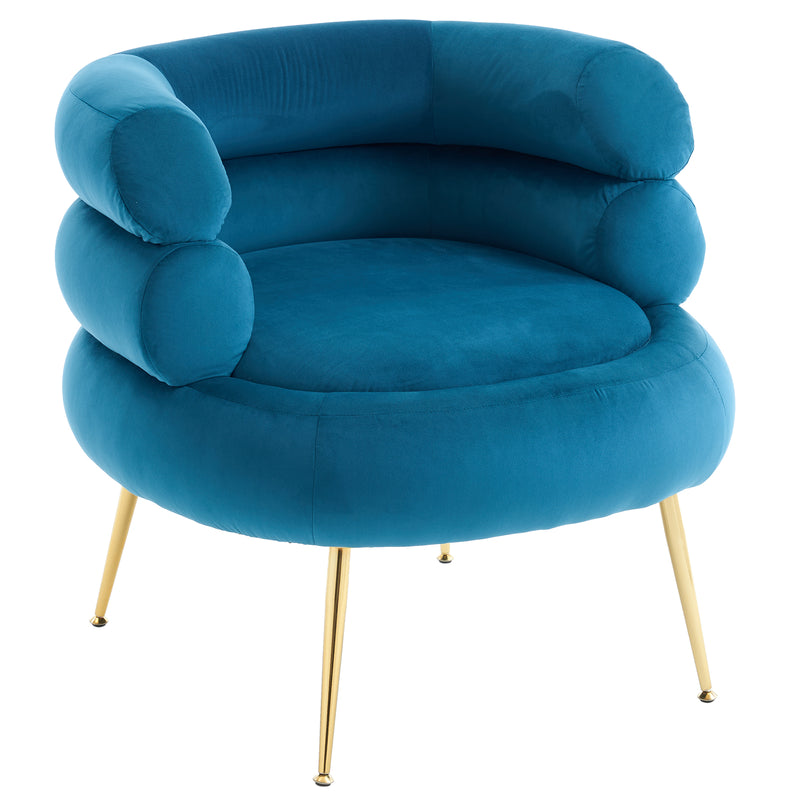 With Pedals Velvet Indoor Armchair Blue