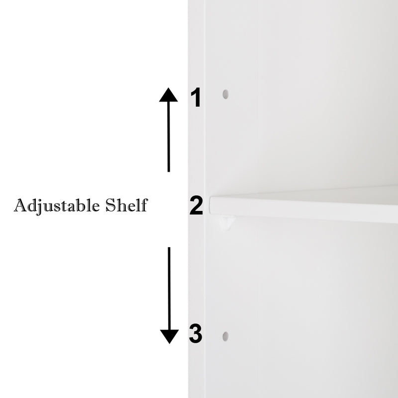 FCH One Door & Three Layers Bathroom Cabinet White