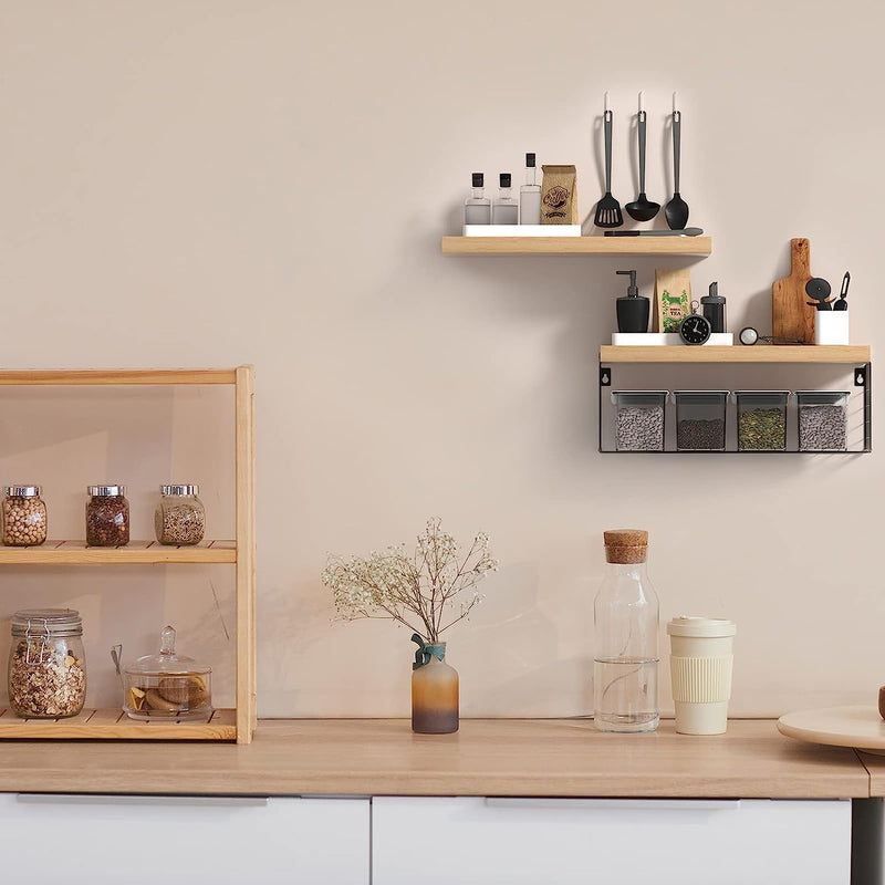 Floating Shelves Wall Mounted, Rustic Wood Bathroom Wall Shelves