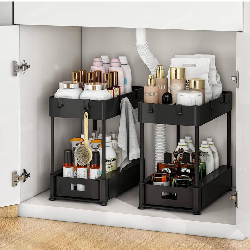 Two storage racks can be used for storage and storage under the sink