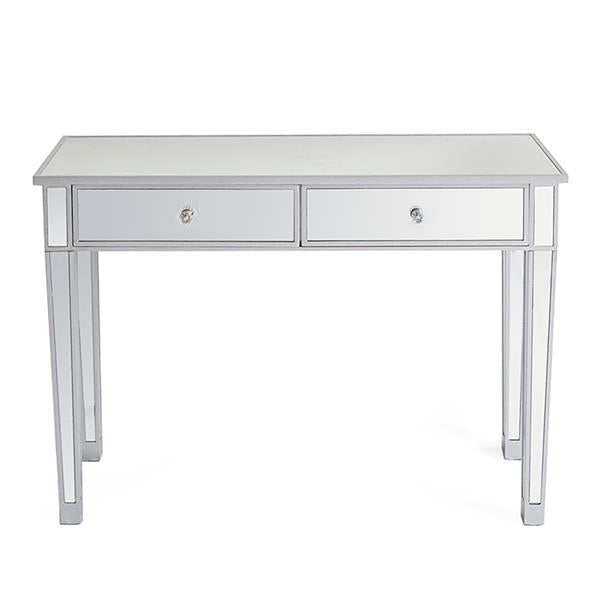 Mirrored Makeup Table Desk Vanity for Women with 2 Drawers