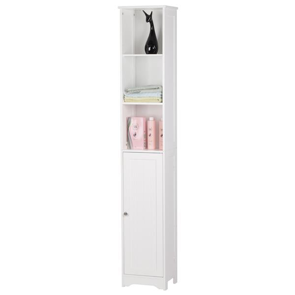 One Door & Three Layers Bathroom Cabinet White