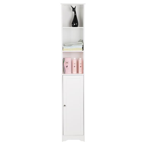 One Door & Three Layers Bathroom Cabinet White