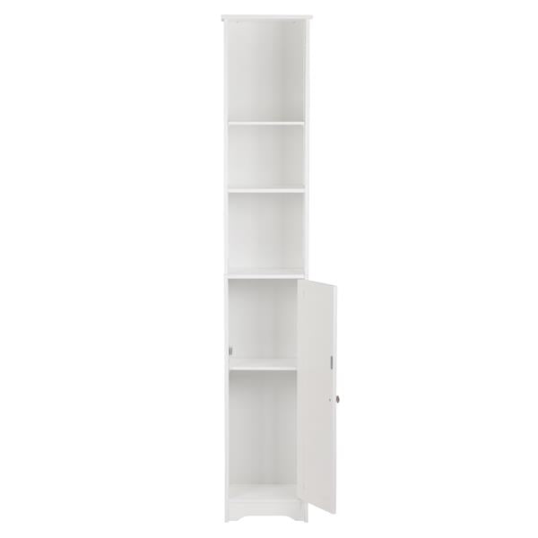 One Door & Three Layers Bathroom Cabinet White