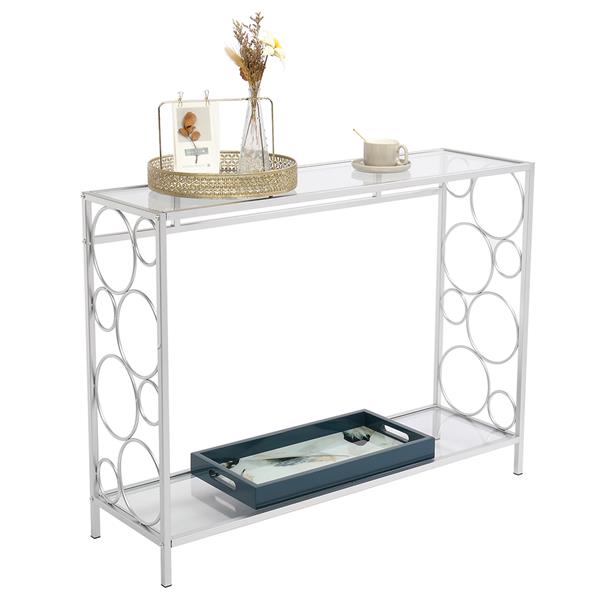 Toughened Glass Panel Console Table---Circle Shape