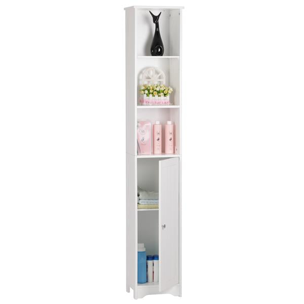 One Door & Three Layers Bathroom Cabinet White