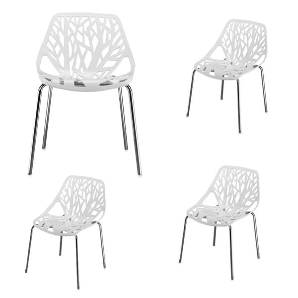 4pcs Bird's Nest Style Lounge Chair White