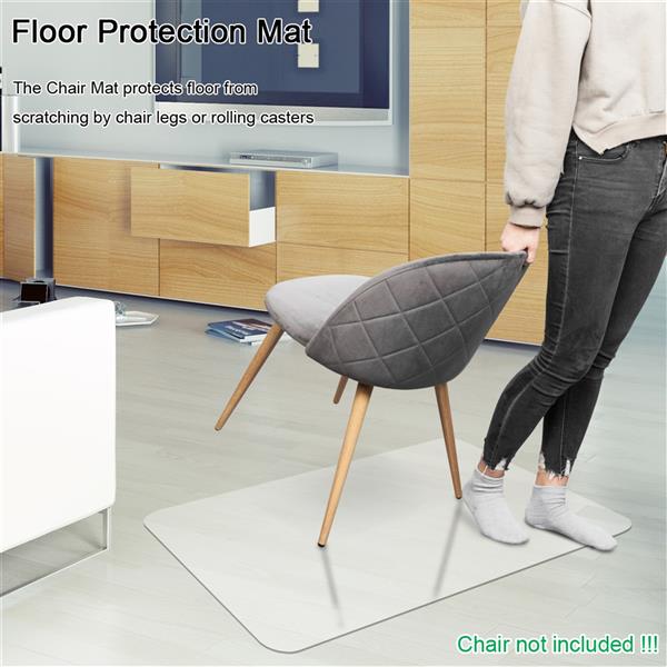 PVC Dull Polish Chair Mat Protection Floor Mat 90x120x0.2cm Rectangular