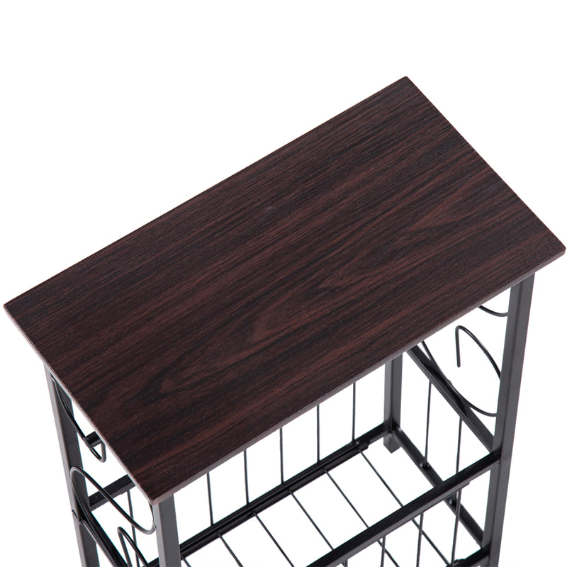 (37 x 20 x 55)cm Multifunctional Bathroom Table / Interior Side Table Tissue Magazine Rack Dark Brown