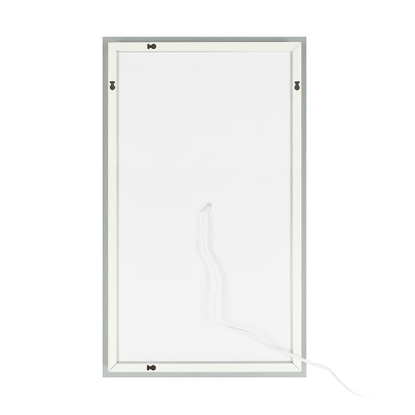 40"x 24" Square Built-in Light Strip Touch LED Bathroom Mirror Silver