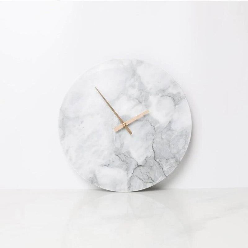 White Abstract Alcoholic Ink Wall Clock For Home Decor-0